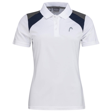 Head Tennis-Polo Club 22 Tech (Moisture Transfer Microfiber Technologie) weiss/dunkelblau Damen